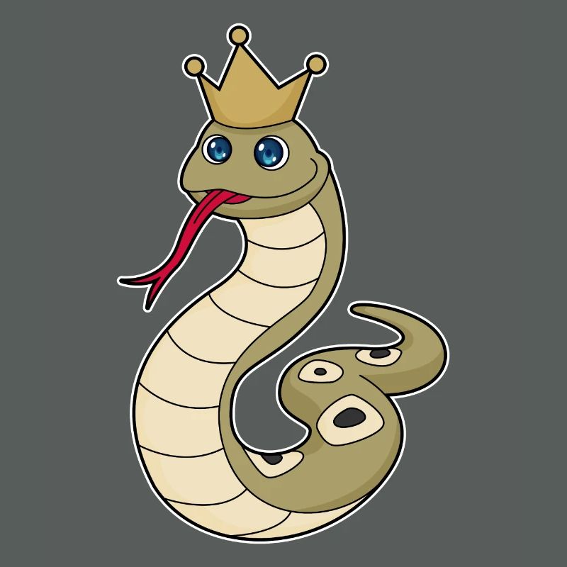 Serpent comme roi avec couronne