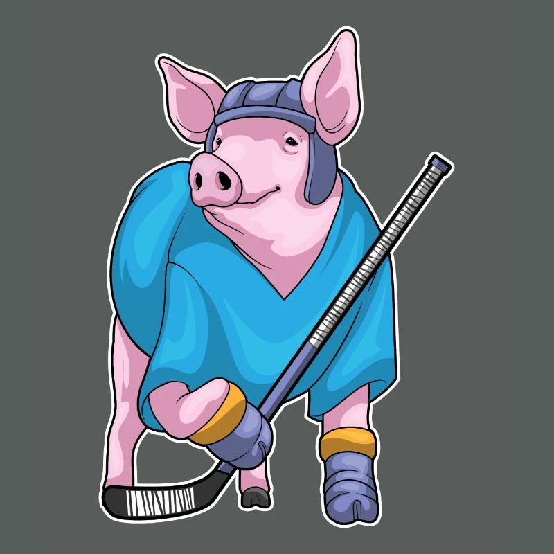 Schwein Eishockey Eishockeyschläger