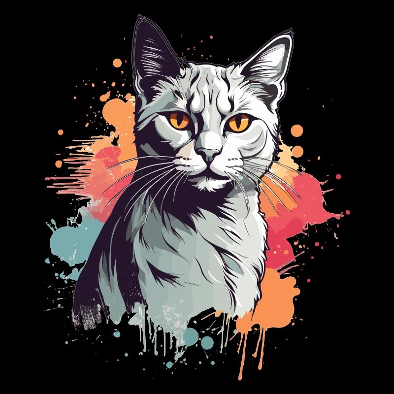 Chat gris mignon