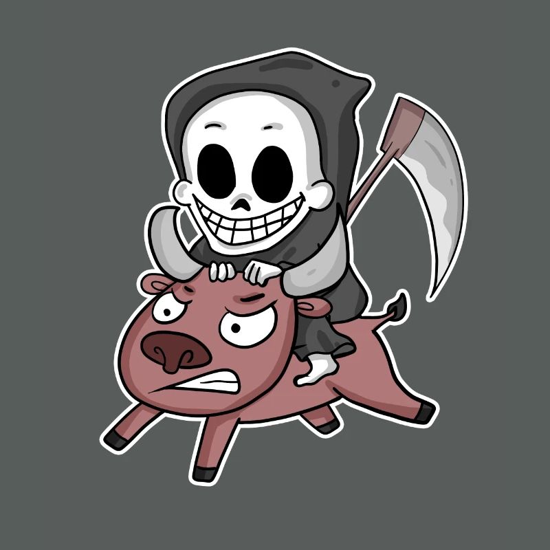 Grim Reaper Cow Motif