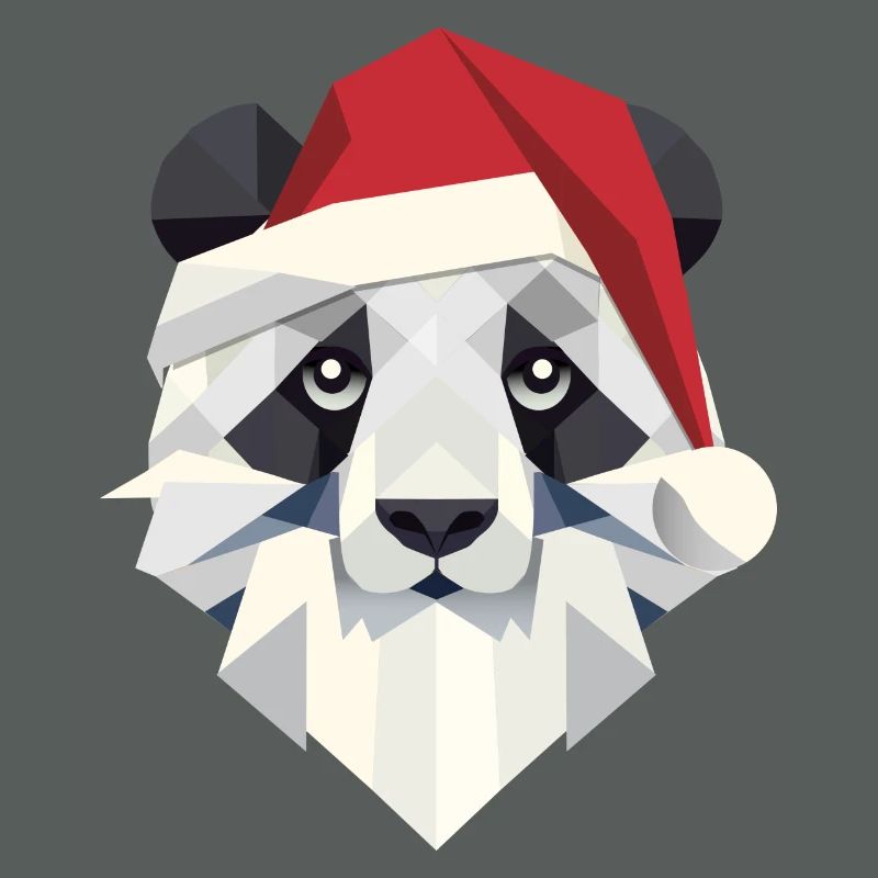Joyeux Noël panda dans un style moderne