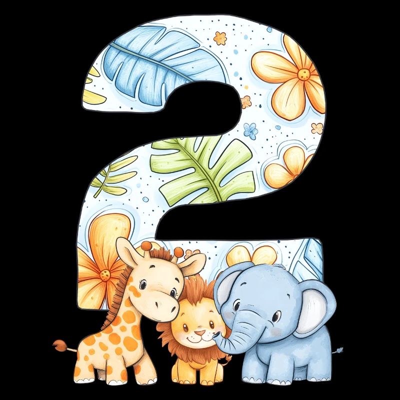 Dschungeltiere Kinder 2 Jahr Geburtstag Geschenk