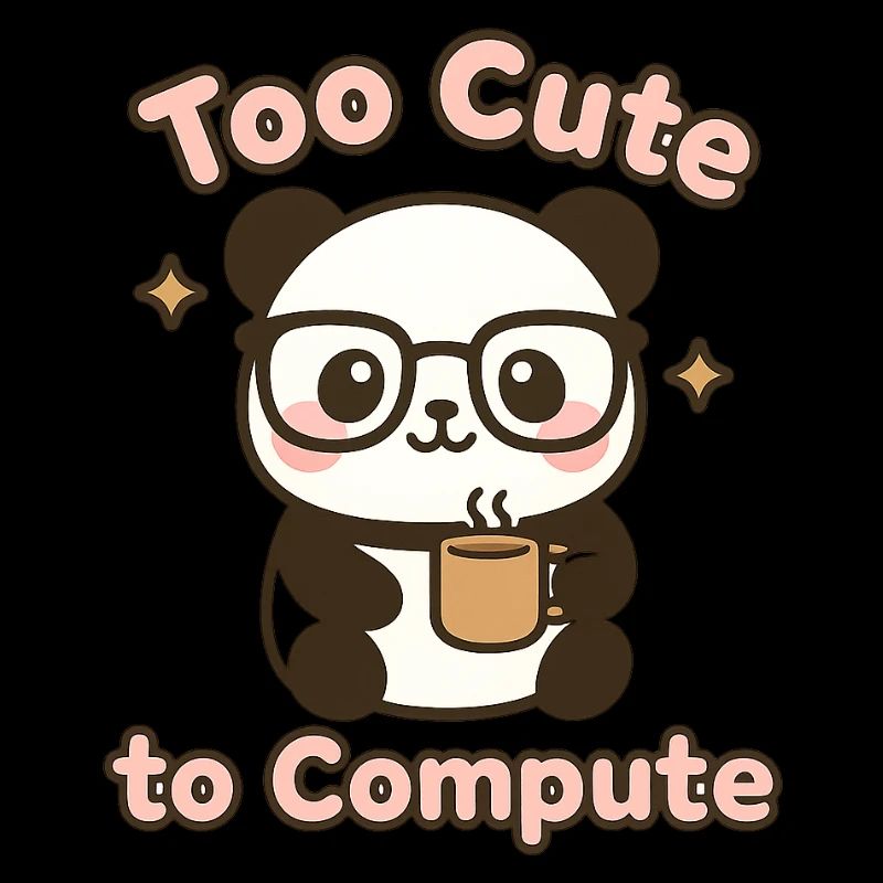 Cute panda with glasses and coffee cup