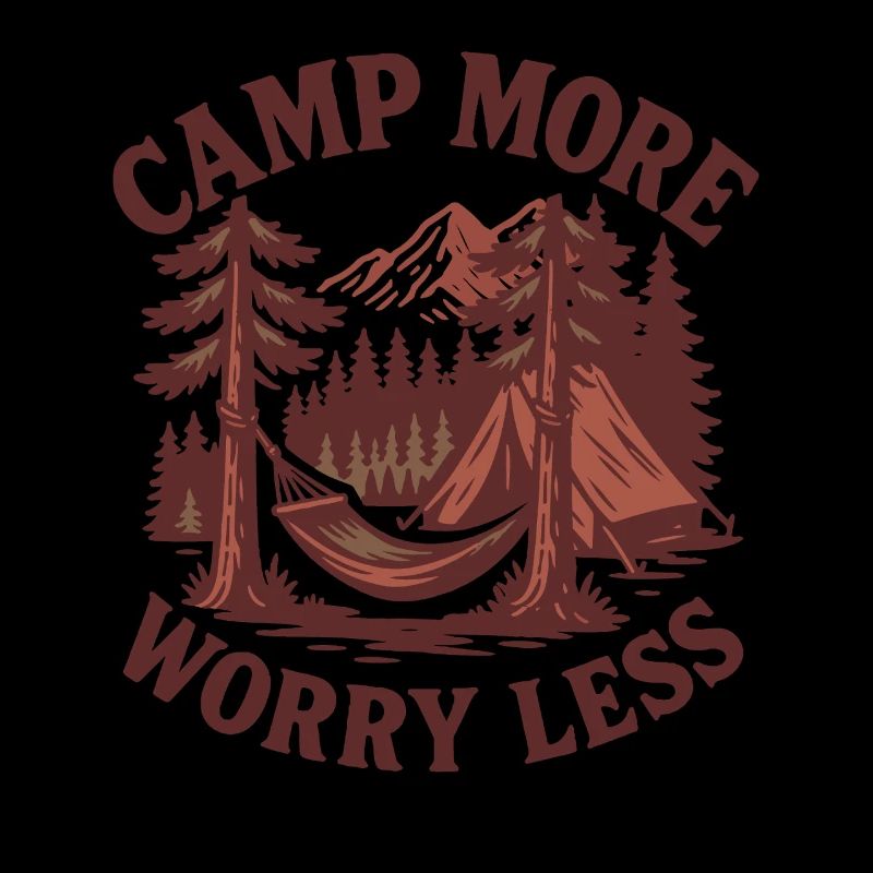 Camp More Worry Less Funny Camping Camper