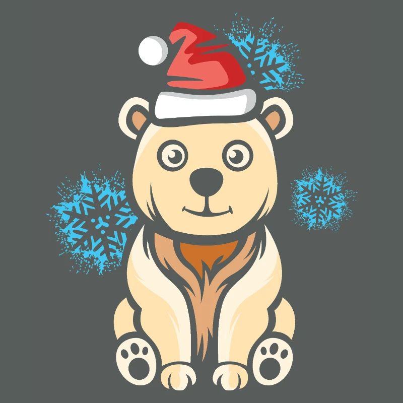 Weihnachts Eisbär mit Schneeflocken
