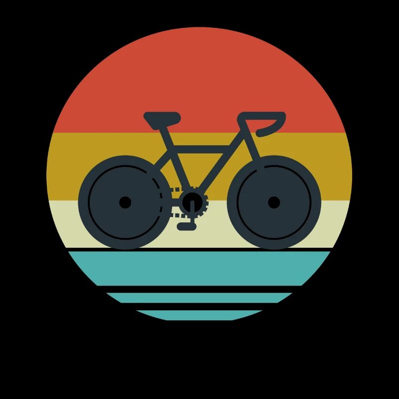 Silhouette de vélo rétro en cercle
