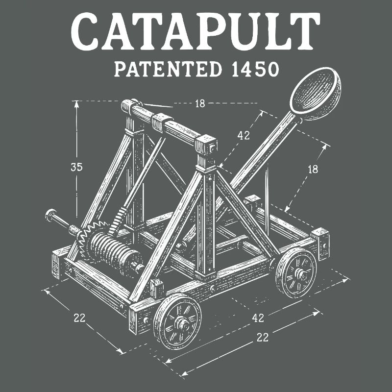 Conception de plan mécanique de catapulte