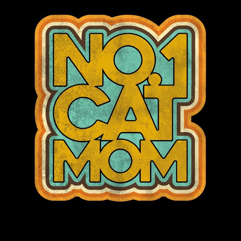 Katze Mama Nummer Eins Retro Abzeichen