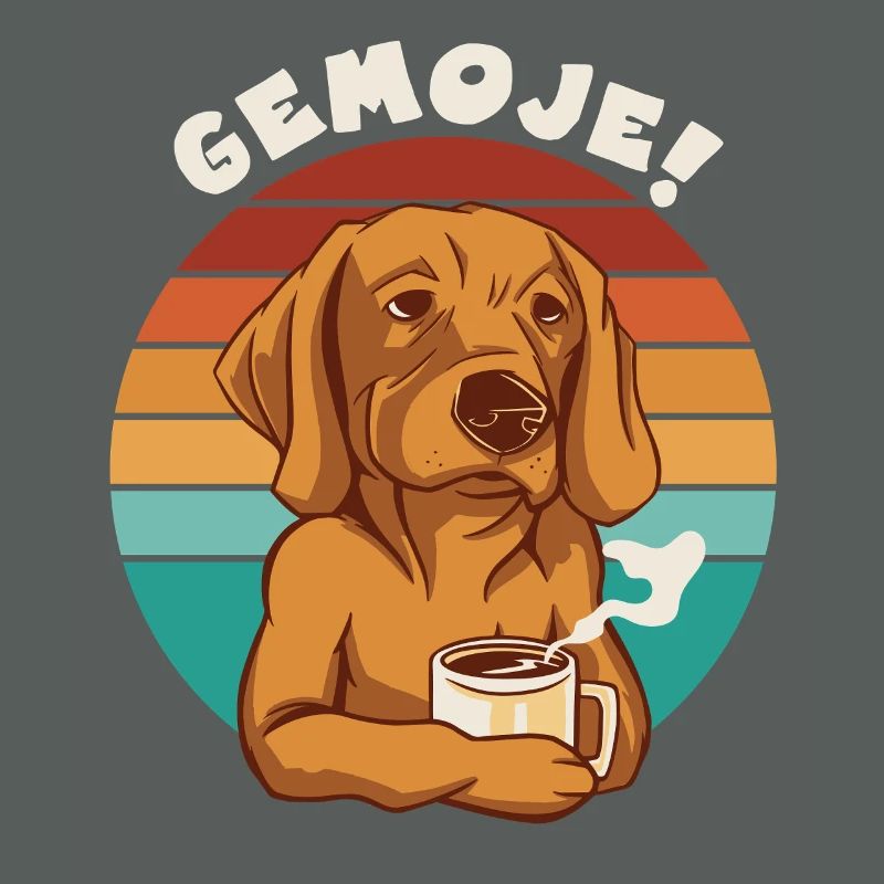 GEMOJE Hessischer Spruch Hund Kaffee Gassi