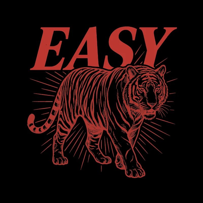 Easy Tiger Vintage Line Art Graphic