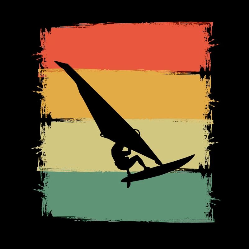 Silhouette de planchiste à voile