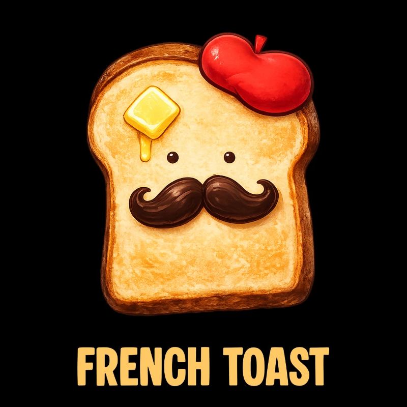 French Toast – Funny Cartoon Bread with Mustache