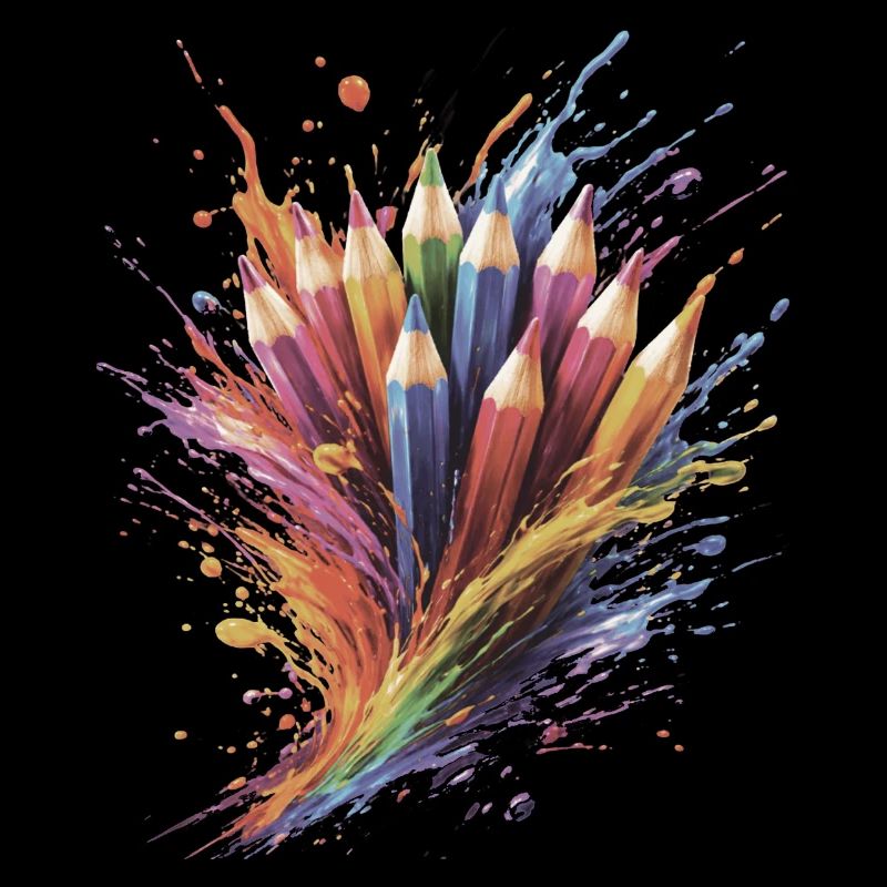 Crayons de couleur - Dessin créatif Colorés Splash