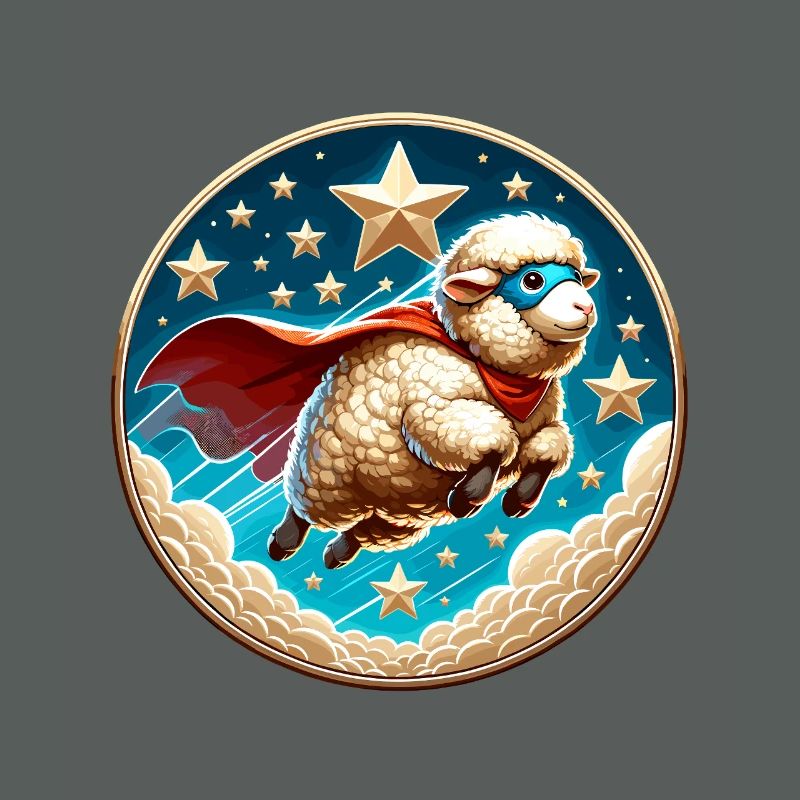 Schaf Superheld Schäfchen Wolle Held