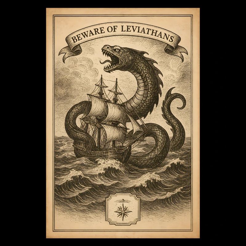 Warnung vor Leviathanen | Nautik Seemonster