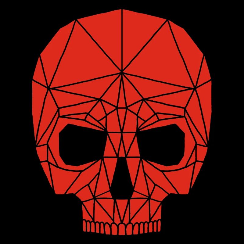 Roter Roboterschädel
