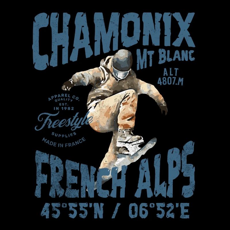 Design Skateboard Mountain Alpine Skiing