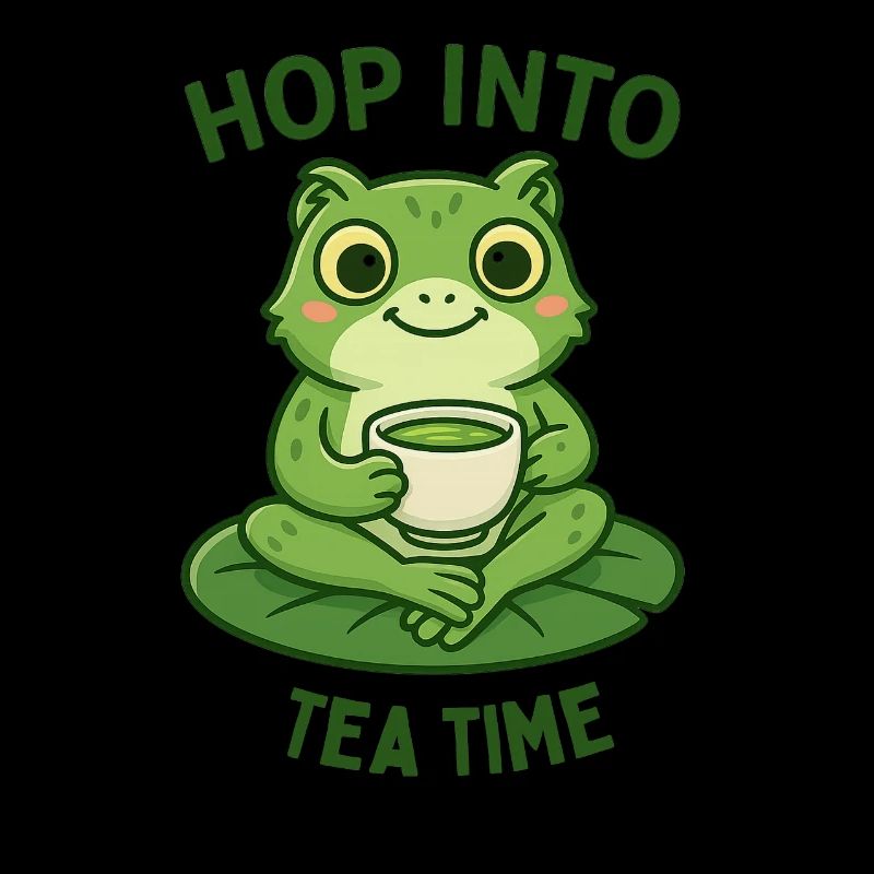 Frosch Teezeit Matcha Illustration Design 