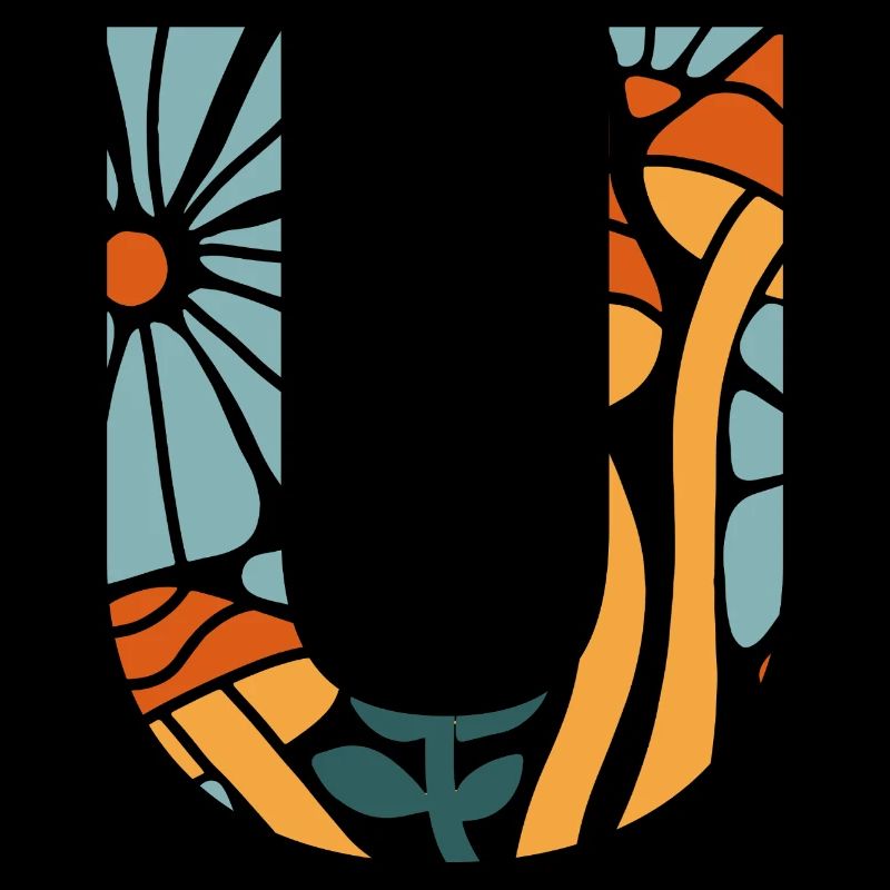 Lettre u fleurs groovy idée cadeau