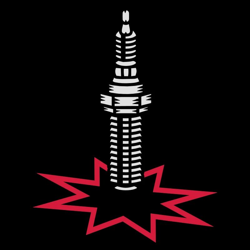 A spark plug with spark