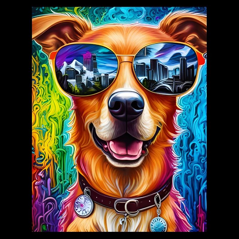 Dog with sunglasses