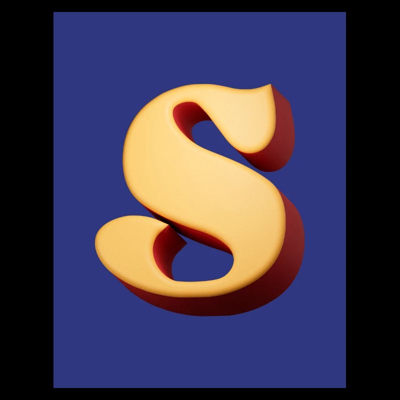 3D Hellbrauner Buchstabe S Look