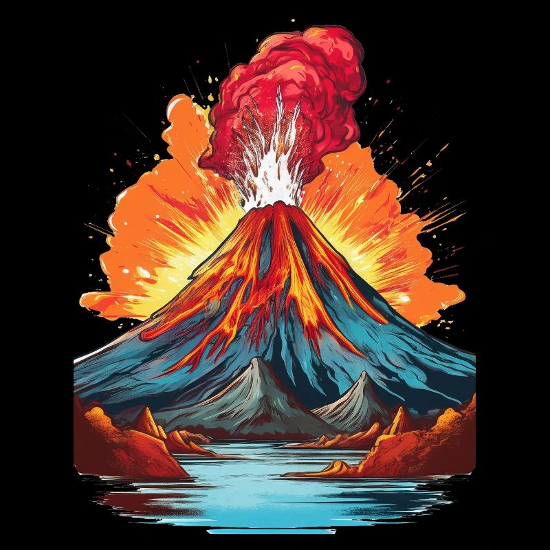 Vulkanausbruch mit Lavafluss