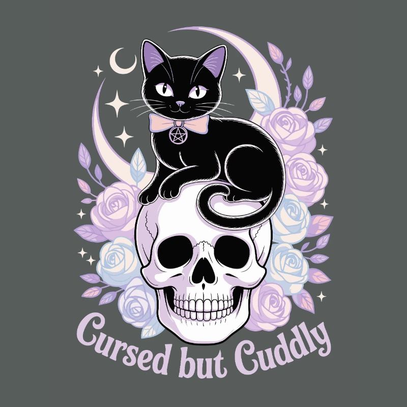 Mystical Cats and Bones Design