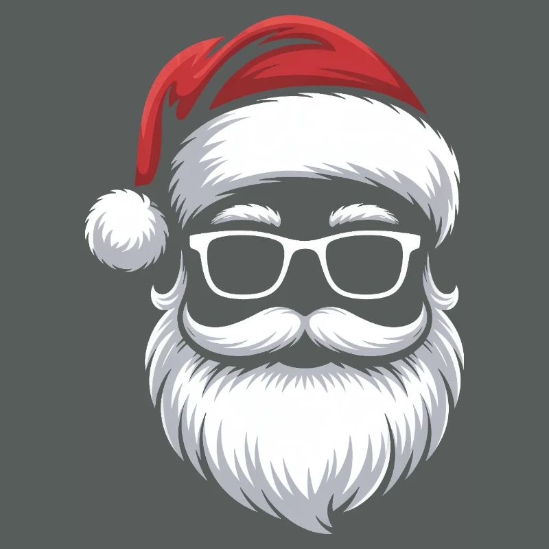 Weihnachtsmann mit Schnurrbart Brille