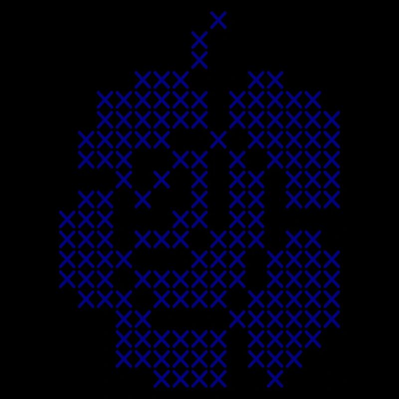 Blue Cross-Stitch Rose Pattern