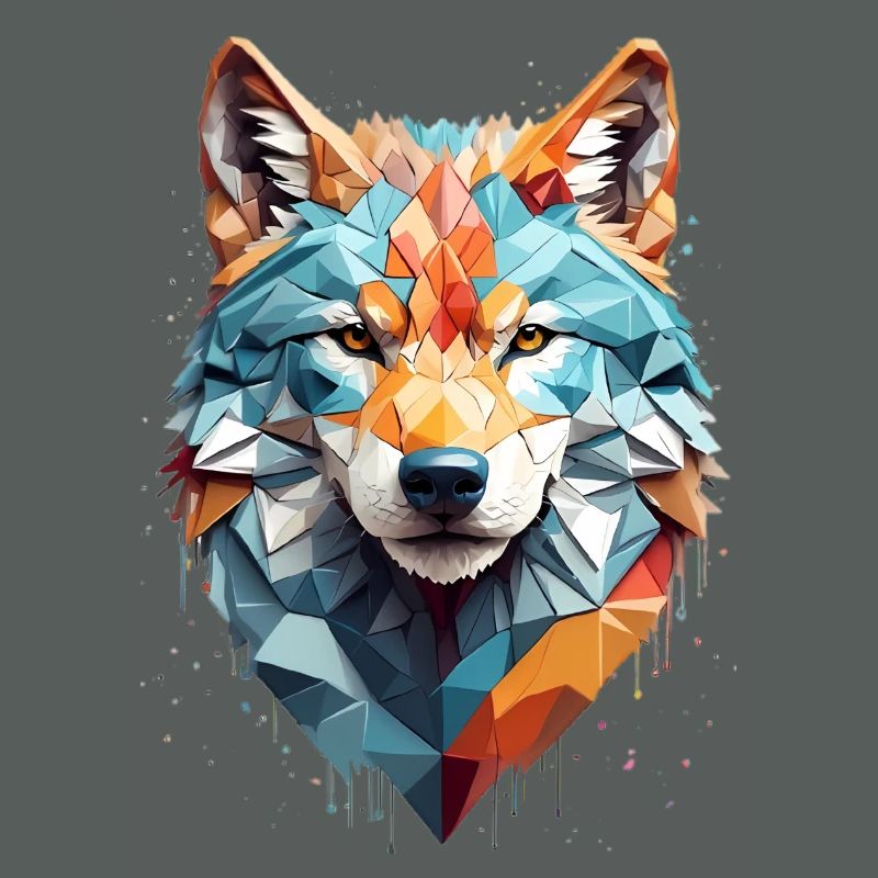 Geometric Wolf Head