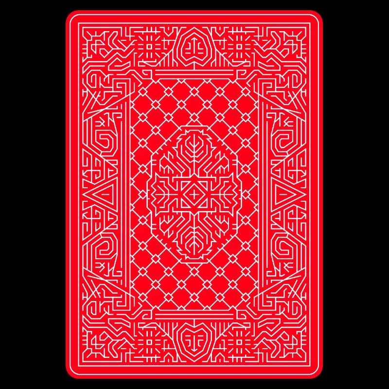 Geometric Playing Card Vector Art Red