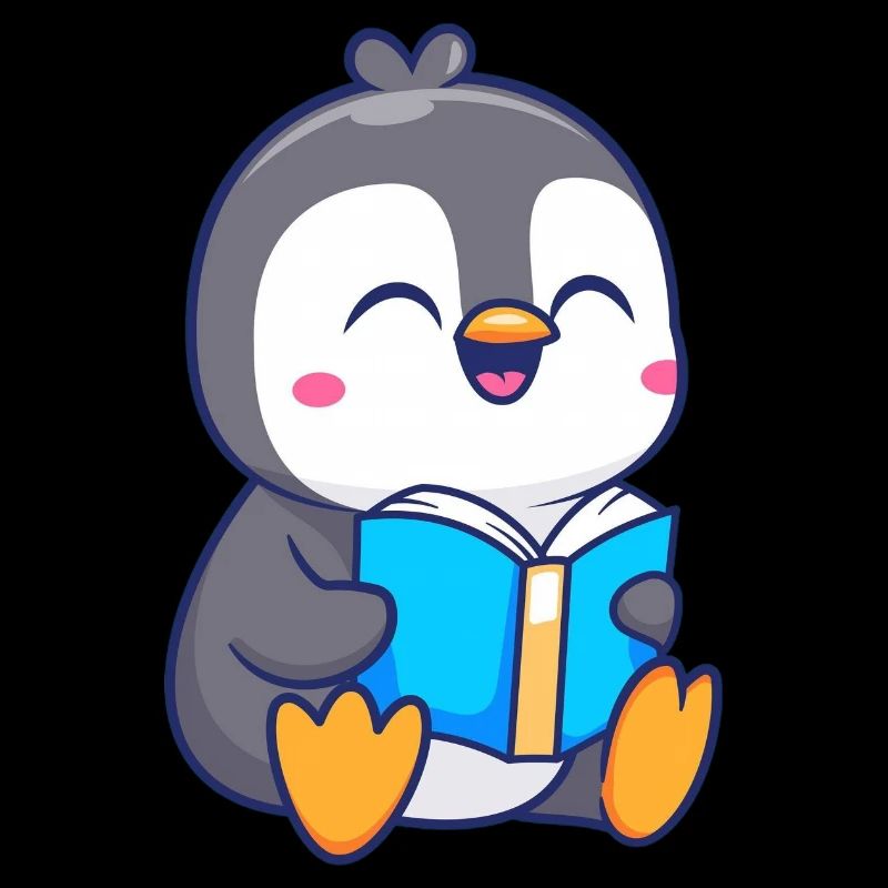 Entzückendes Pinguin-Lesebuch-Design