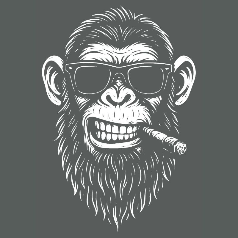 Affe mit Bart und Zigarre