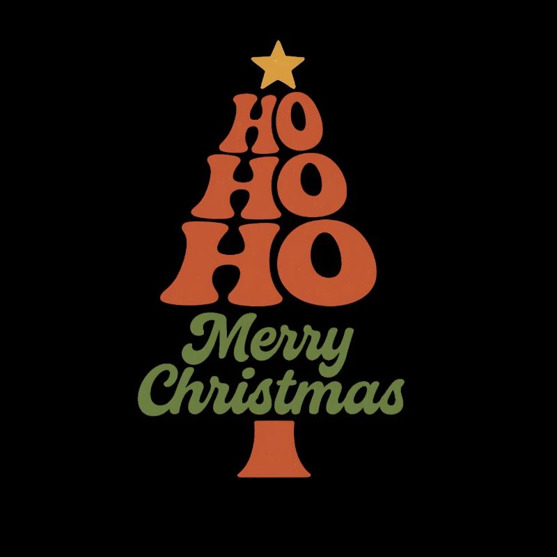 HoHoHo Weihnachtsbaum Typografie