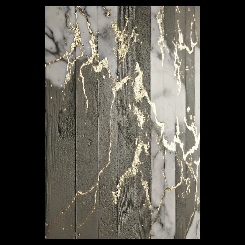 Luxury Exposed Concrete Marble Gold Structure