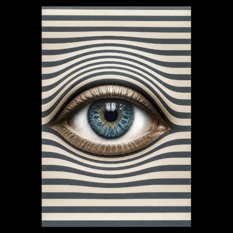 Eye Against Wavy Stripes