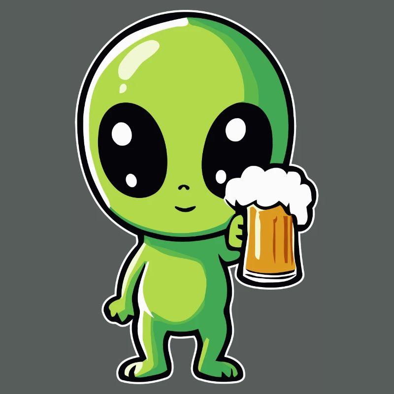Alien mit Bier