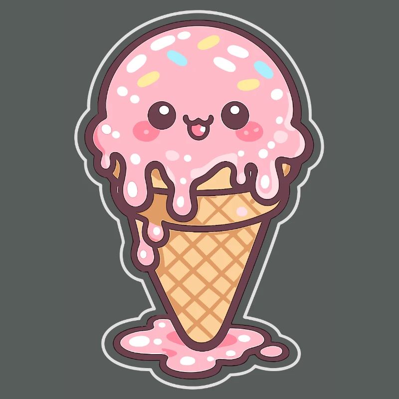 Kawaii Eiscreme mit Sprinkles