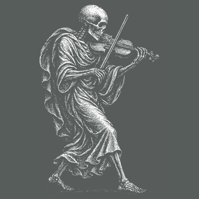  Skeleton playing the violin