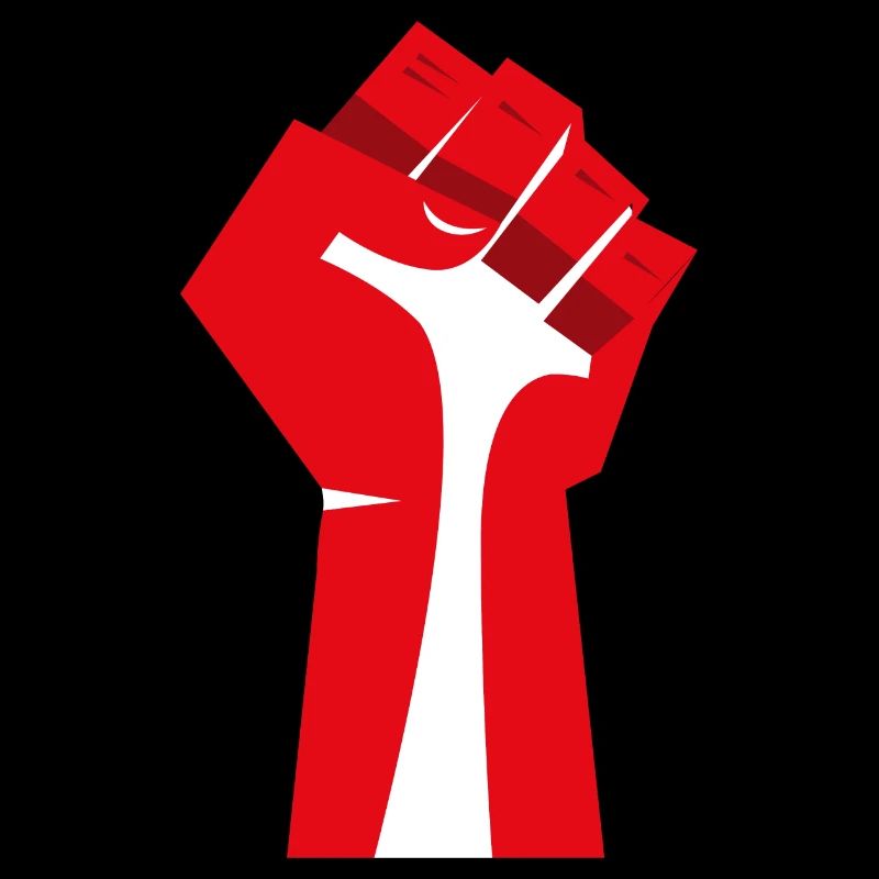 Le poing levé (rouge, blanc)