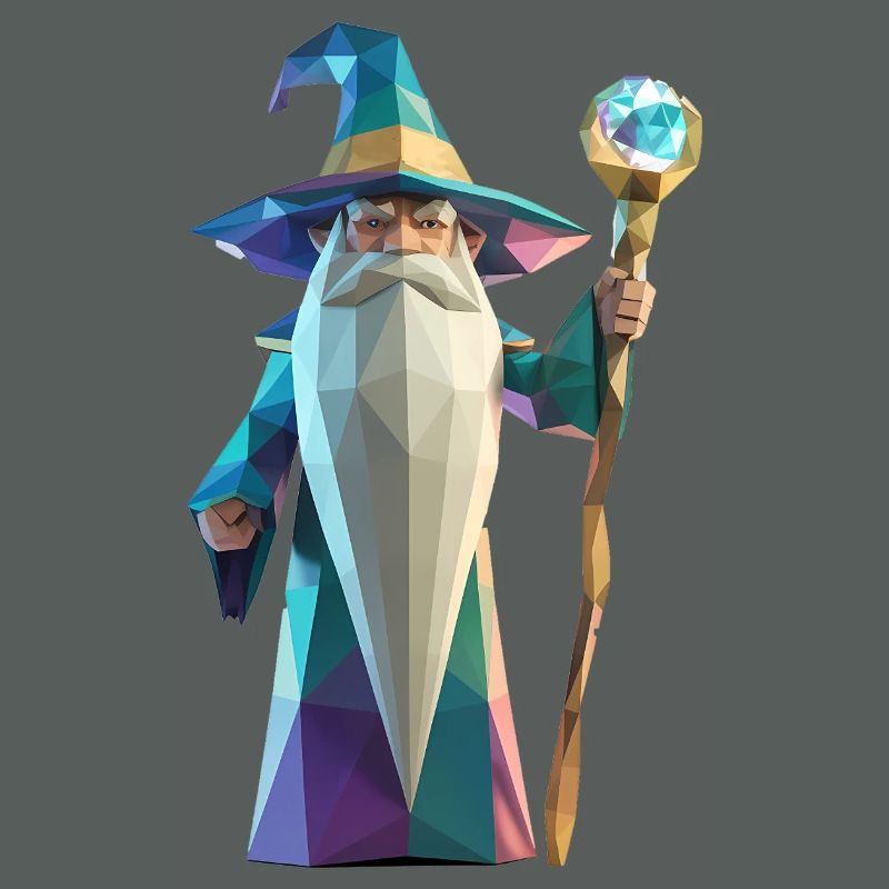 Wise Wizard - Cool Low Poly Logo