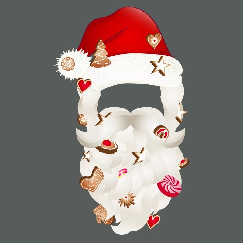 Barbe du Père Noël parsemée de biscuits de Noël