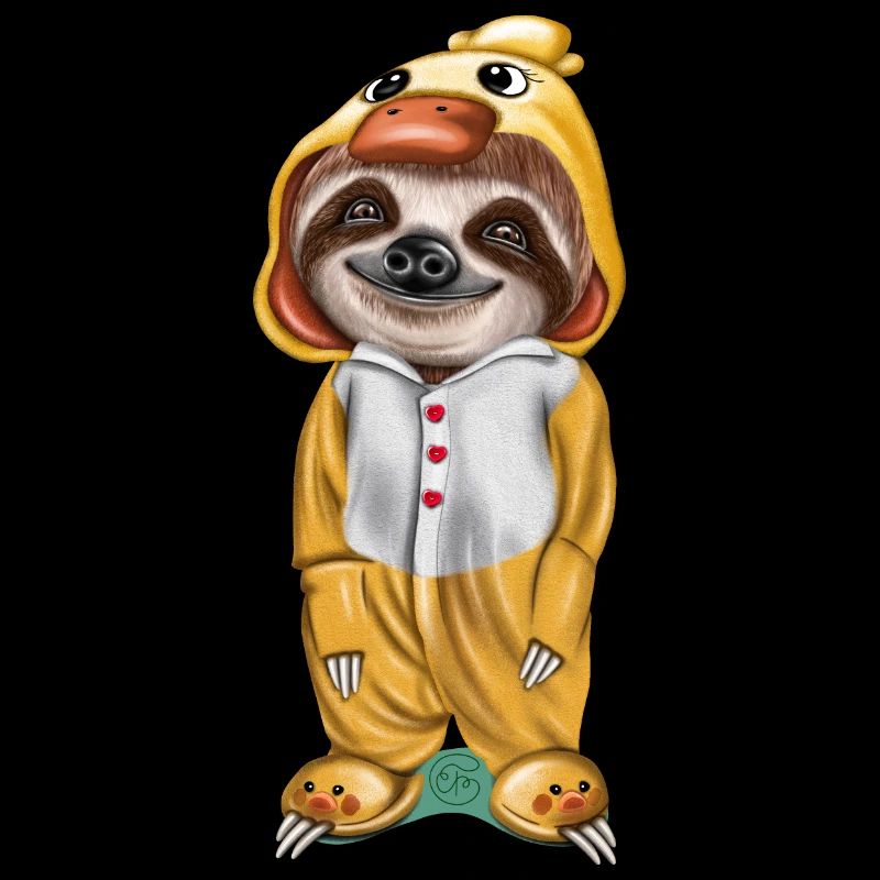 Funny sloth in pajama ready to sleep