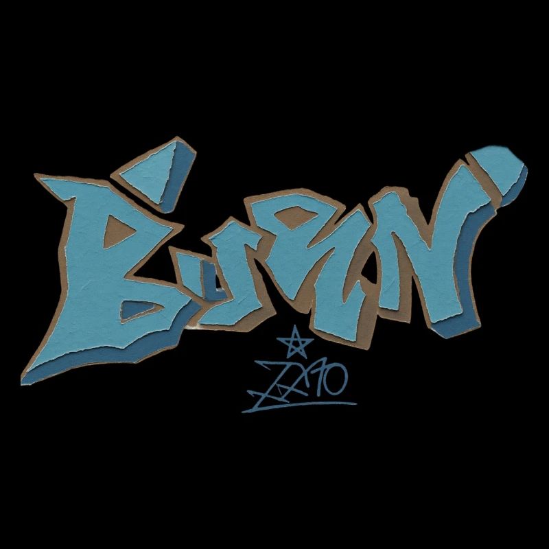 Berlin Graffiti Blue Outline