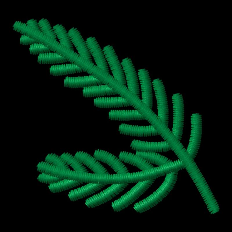 Branches de sapin brodées