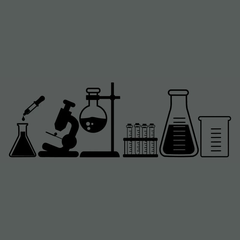 Laboratoire avec bocaux, microscope et tubes