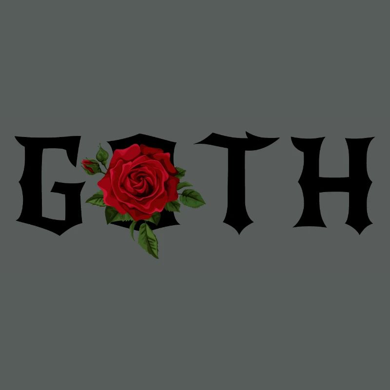 Gothic-Thema mit roter Rose