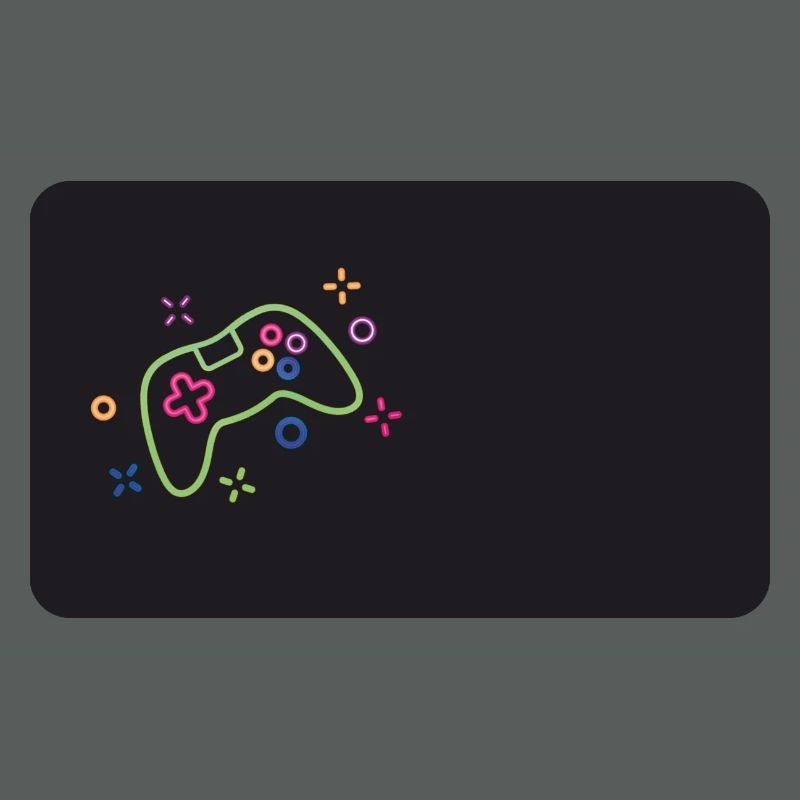 Colorful game controller on black background