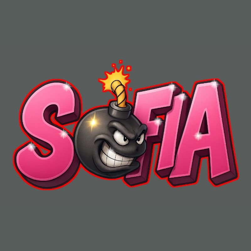 Sofia Graffiti Name Bomb Graffité 3D